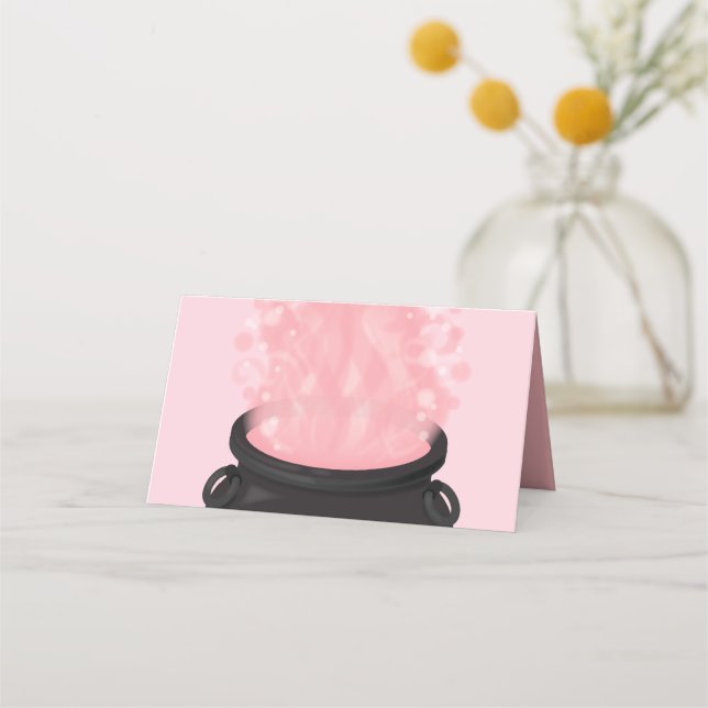 Baby braut Hexendusche Gothic Pink Girl Platzkarte (Vorderseite)