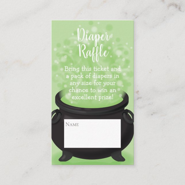 Baby Braut Hexendusche Halloween Cauldron Begleitkarte (Vorderseite)