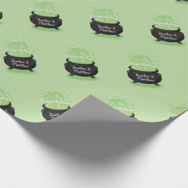 Baby Braut Hexendusche Halloween Cauldron Geschenkpapier (Ecke)