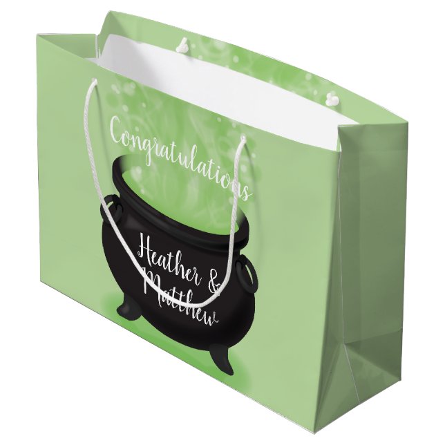 Baby Braut Hexendusche Halloween Cauldron Große Geschenktüte (Rückseite Schrägansicht)