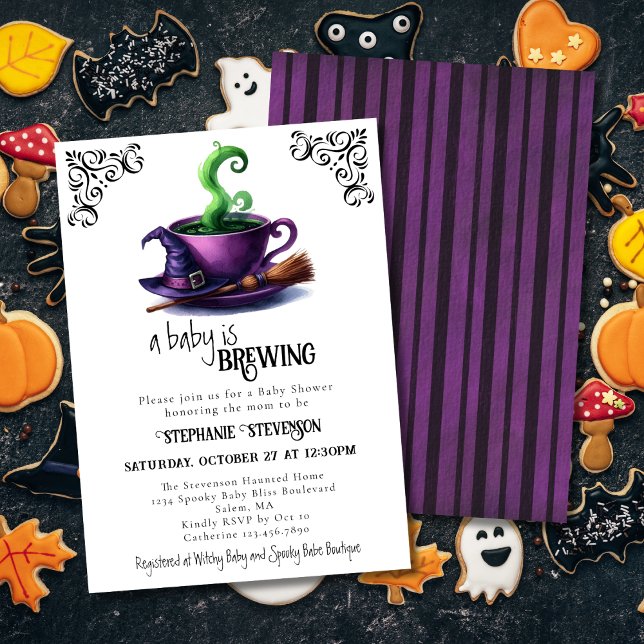 Baby braut Hexenkaffee Halloween Babydusche Einladung (Von Creator hochgeladen)