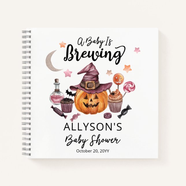 Baby Braut Jack-O-Lantern Halloween Gästebuch Notizbuch (Vorderseite)