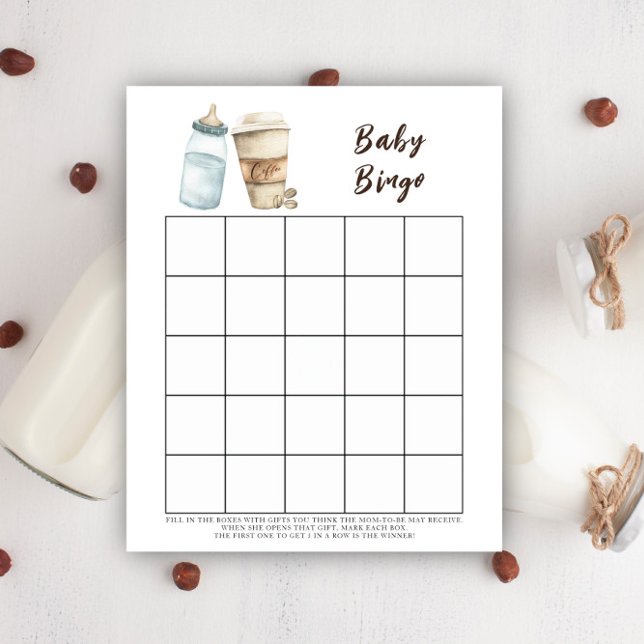 Baby braut Kaffee Baby Dusche Bingo Spiel (Von Creator hochgeladen)