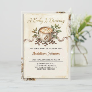 Baby braut Kaffee Baby Shower  Einladung