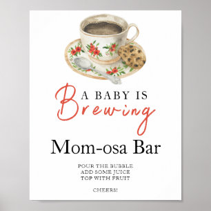 Baby braut Kaffee Baby Shower Momosa Bar Poster