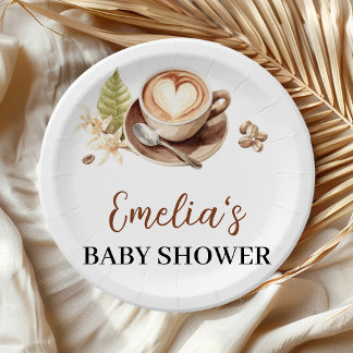 Baby braut Kaffee Baby Shower Party Pappteller