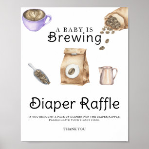 Baby braut Kaffee Baby Shower Windel-Raffle Poster