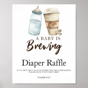 Baby braut Kaffee Baby Shower Windel-Raffle Poster