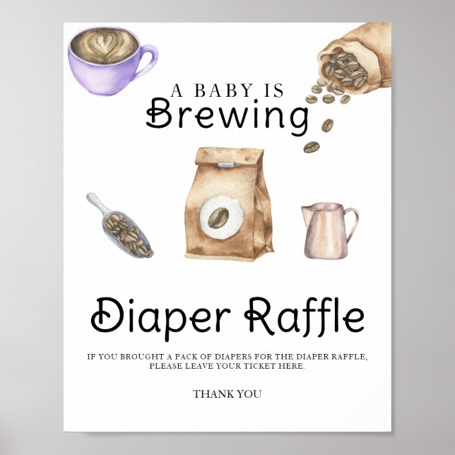 Baby braut Kaffee Babydusche Windelpreisraffinerie Poster (Vorne)