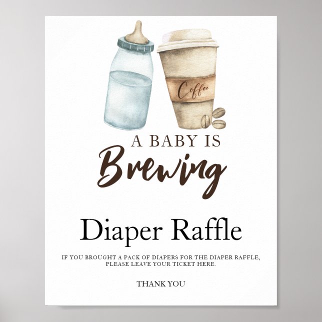 Baby braut Kaffee Babydusche Windelpreisraffinerie Poster (Vorne)