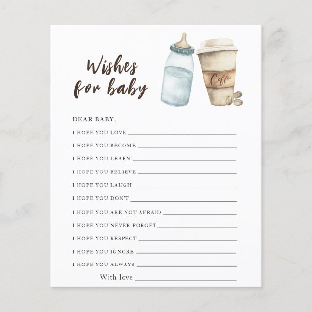 Baby braut Kaffee - Babywünsche (Vorderseite)
