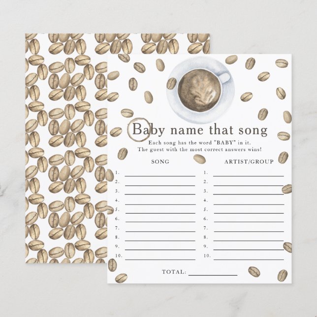 Baby braut Kaffee - Benennen Sie das Liedspiel (Vorne/Hinten)