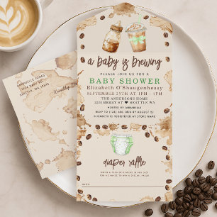 Baby braut Kaffee Geschlechtsneutrale Babyparty All In One Einladung