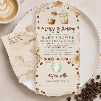 Baby braut Kaffee Geschlechtsneutrale Babyparty All In One Einladung