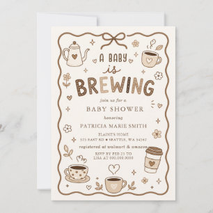 Baby braut Kaffee geschlechtsneutrale Babyparty Einladung