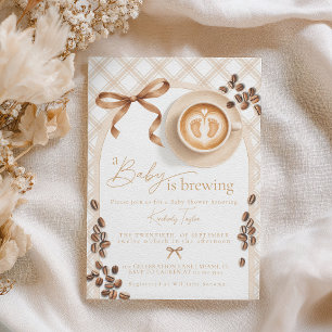Baby braut Kaffee geschlechtsneutrale Babyparty Einladung