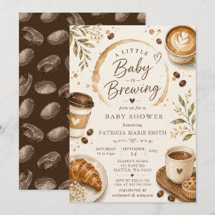 Baby braut Kaffee geschlechtsneutrale Babyparty Einladung
