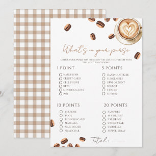 Baby braut Kaffeebohnen-Baby-Shower-Spielkarte Einladung