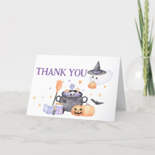 Baby braut Lila Halloween-Kinderdusche Dankeskarte