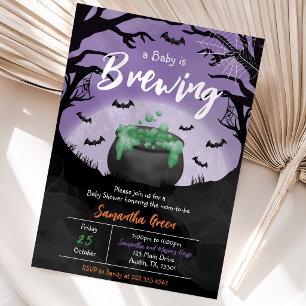 Baby braut Lila Halloween-Kinderdusche Einladung