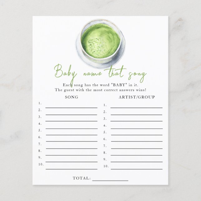 Baby braut Matcha - Name dieses Liedspiel (Vorderseite)