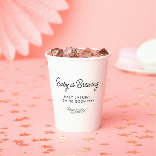 Baby Braut Minimalistisches Baby Dusche Party Deko Pappbecher
