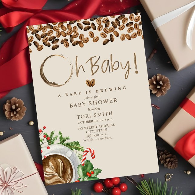 Baby Braut Oh Baby Weihnachtsdusche Einladung (Von Creator hochgeladen)