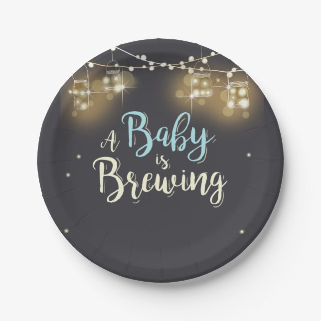 Baby braut PapierTeller-Baby BaByQ Jungen Pappteller (Vorderseite)