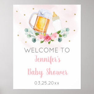 Baby Braut Pink Gold Baby Dusche Empfang Poster