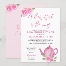 Baby Braut Pink Teapot Baby Shooter by Mail Einladung