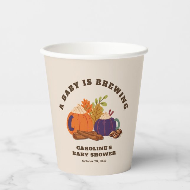 Baby Braut Pumpkin Coffee Fall Baby Dusche Pappbecher (Vorderseite)