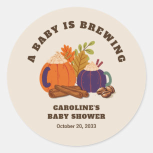 Baby Braut Pumpkin Coffee Fall Baby Dusche Runder Aufkleber