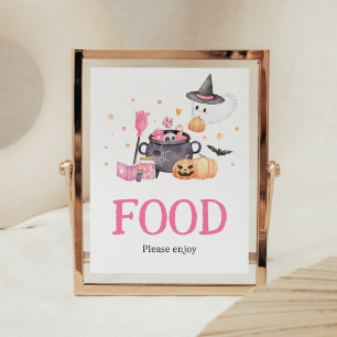 Baby braut rosa Halloween Baby Shower Food Poster