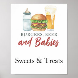 Baby braut Süßigkeiten und Leckereien Babydusche Poster