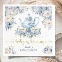 Baby braut Tee Baby Shower Junge Blaue Blumen