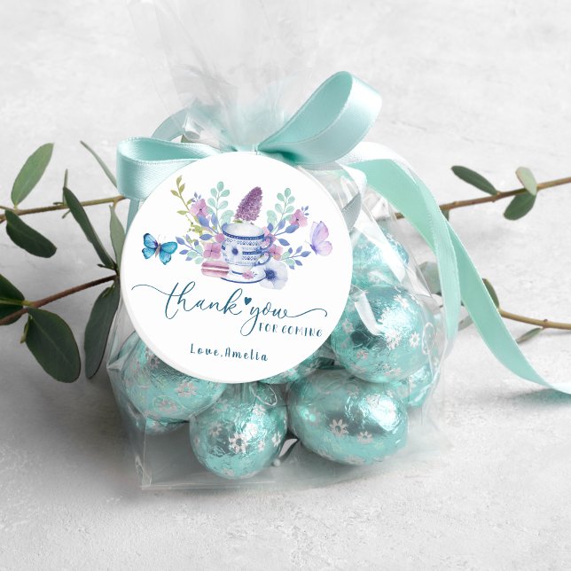 Baby Braut Tee Party Babydusche Danke Runder Aufkleber (Von Creator hochgeladen)