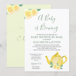 Baby Braut Yellow Teapot Baby Shower per Post Einladung
