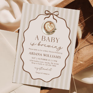 Baby Brautparty mit Bow Coffee Einladung