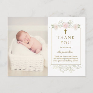 Baby-Breath-Blumen mit Rosen Tauf-Foto Postkarte