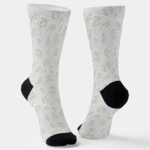 Baby-Breath Weiße Blumige Gypsophila Socken