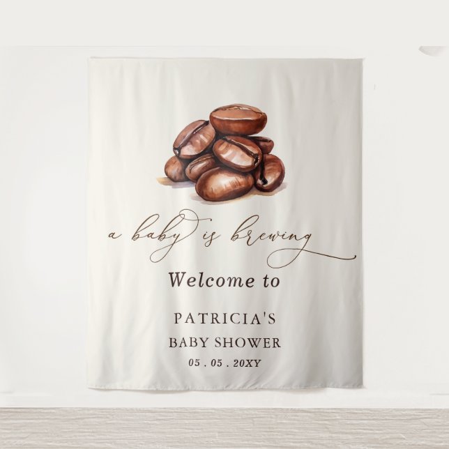 Baby Brechen Coffee Baby Dusche Begrüßungszeichen Wandteppich (Vorderseite)