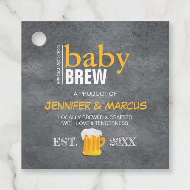 Baby Brew Couple's Beer Baby Shower Geschenkanhänger (Vorderseite)