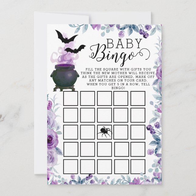 Baby Brewing Baby Shower Bingo Einladung (Vorderseite)