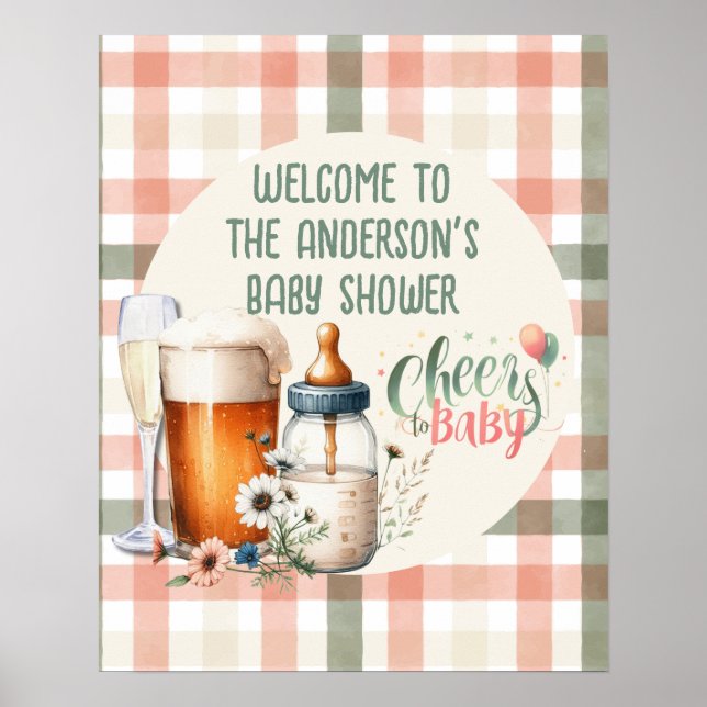 Baby Brewing Beers Bubbles Begrüßung Poster (Vorne)