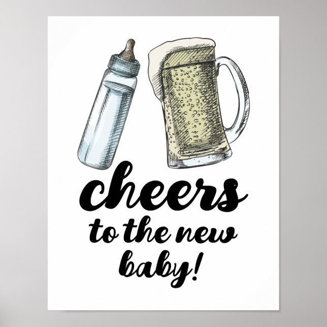 Baby Brewing begrüßt das neue Baby-Zeichen Poster (Vorne)