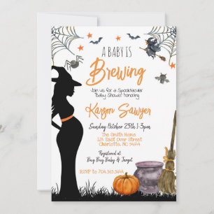 Baby Brewing Halloween Baby Shower Einladung