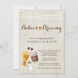 Baby Brewing Twins Couple's Baby Shower Einladung