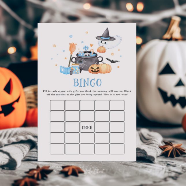 Baby bricht Blue Halloween Bingo Game (Baby is Brewing Baby Shower Bingo Game
)