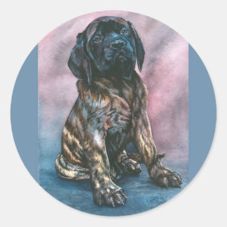Baby Brindle Mastiff Runder Aufkleber