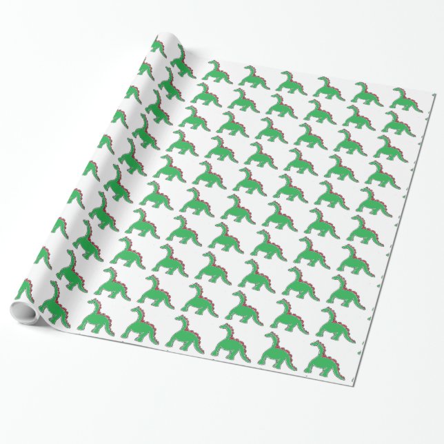 Baby Brontosaurus Cartoon Dinosaur Gear Geschenkpapier (Ungerollt)